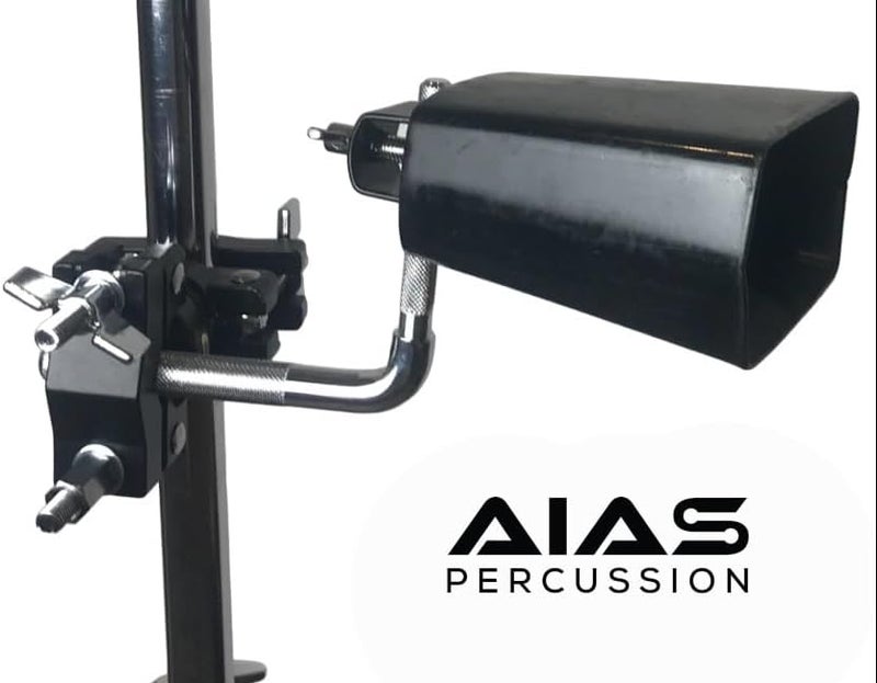 AIAS Cowbell Mount Accessory Multi Clamp – Black Percussion Clamp for Cowbells, Jam Blocks & Drum Accessories, Rotating Fastener, Fits 3/8" to 1 1/4" Drum Hardware - Image 3
